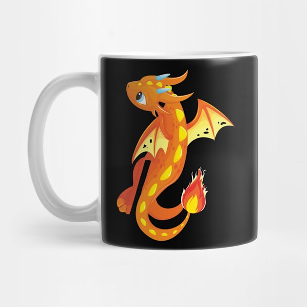 baby dragon icon orange decor cute cartoon character by erika design